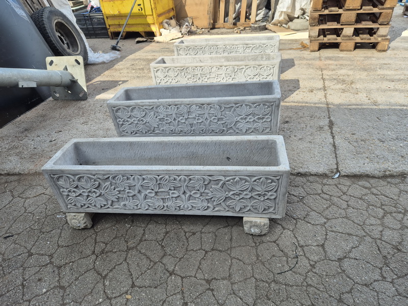 jardinera macetero piedra 34x100x25 4u